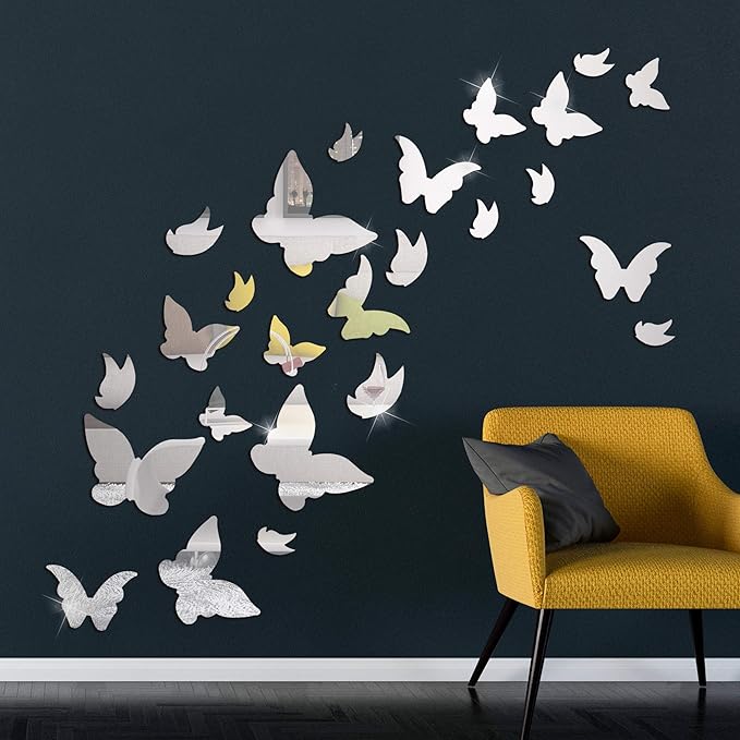 Acrylic Mirror Butterfly Wall Decals