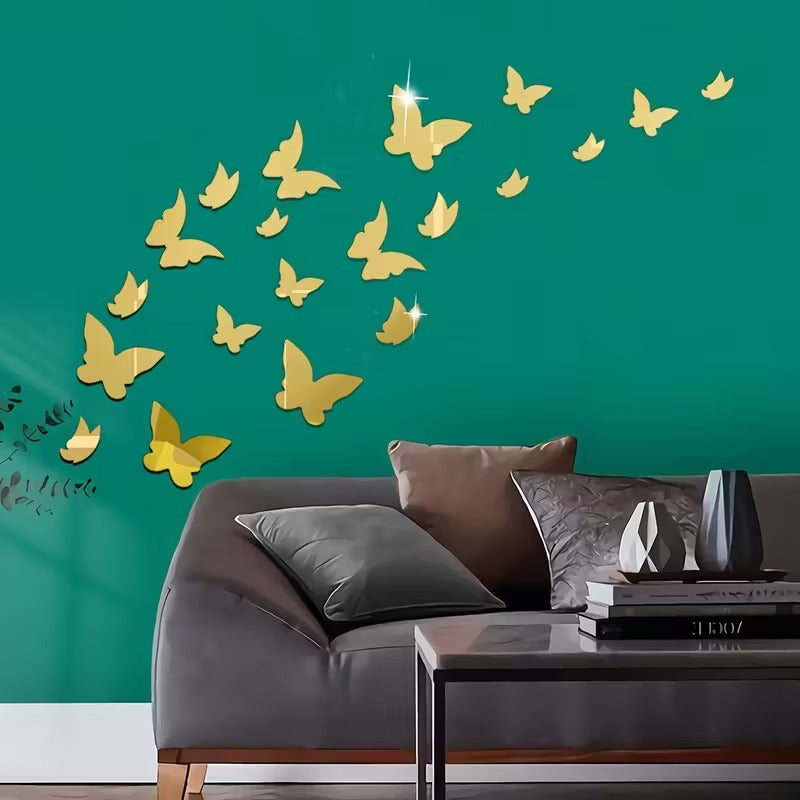 Acrylic Mirror Butterfly Wall Decals