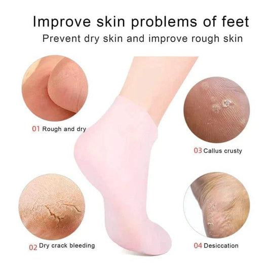 Silicone Anti-Crack Moisturizing Socks - 1 Pair
