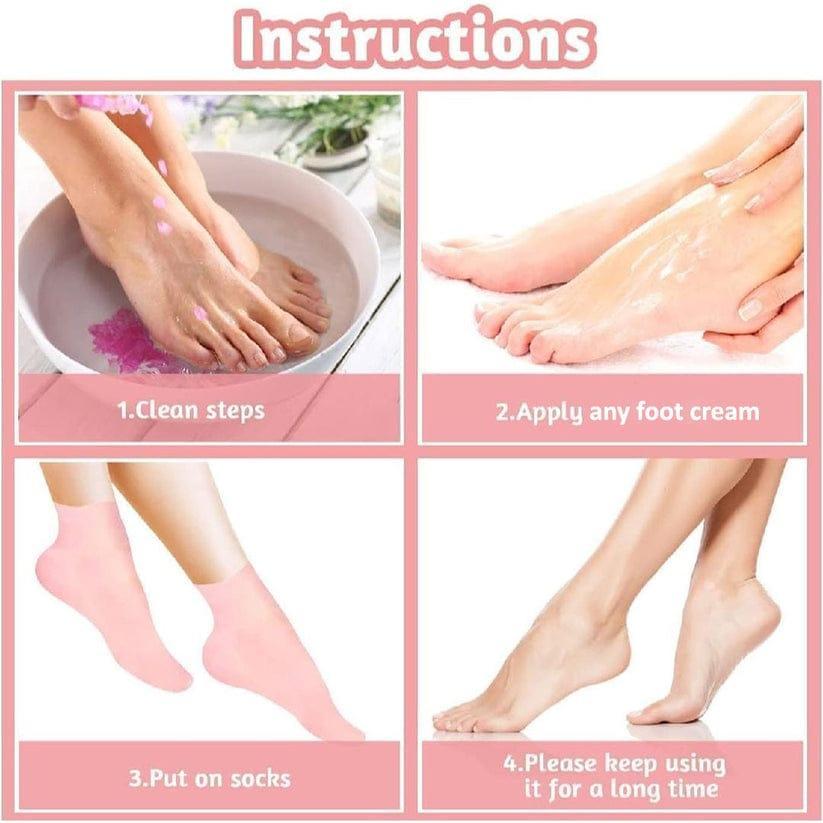 Silicone Anti-Crack Moisturizing Socks - 1 Pair
