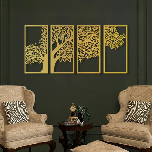 4 Qul Tree Islamic Wall Art – 4 Frame Set