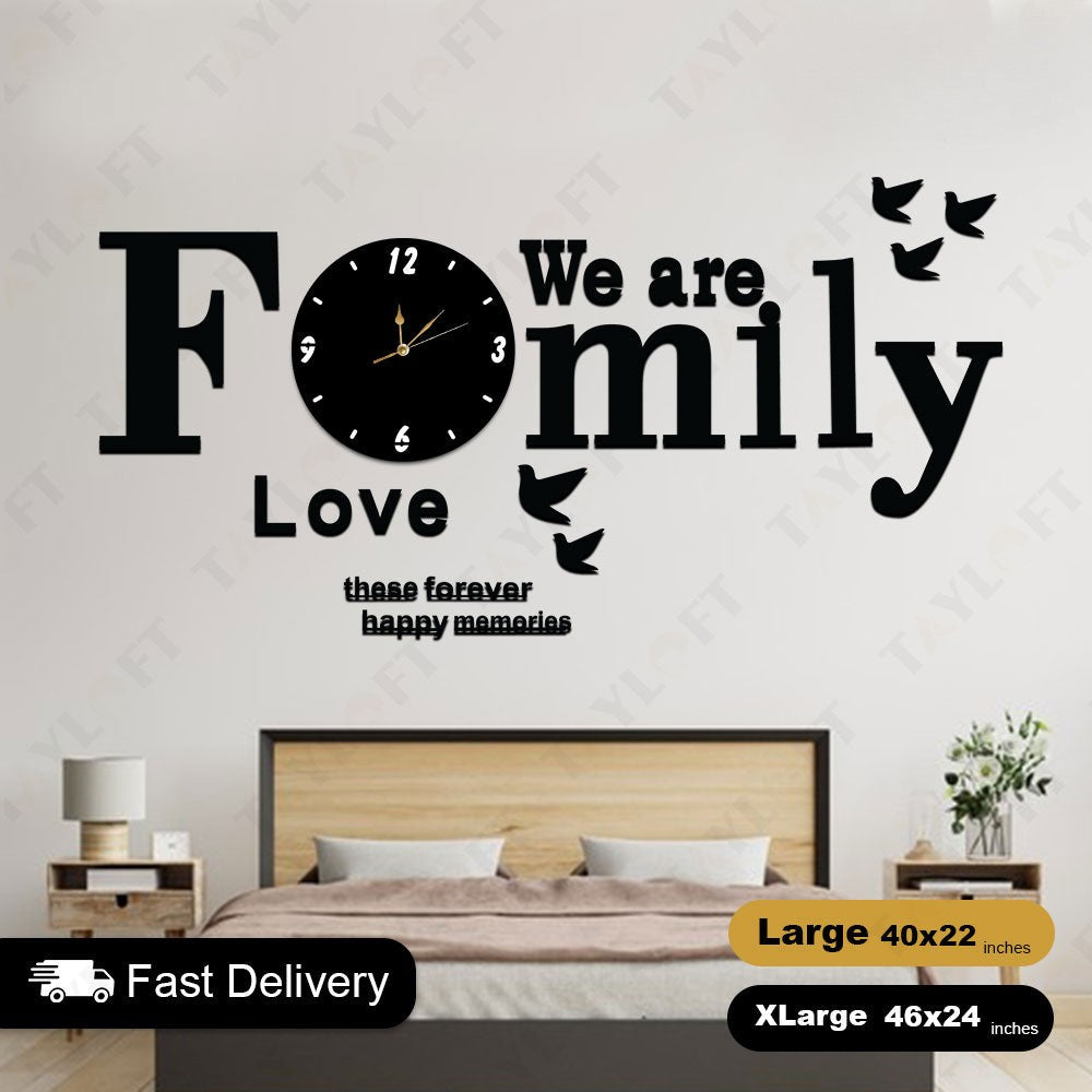 Family Wooden Clock For Wall Decor