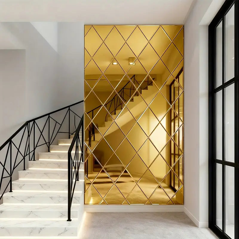 3D Ploygon Acrylic Mirror Wall Sticker