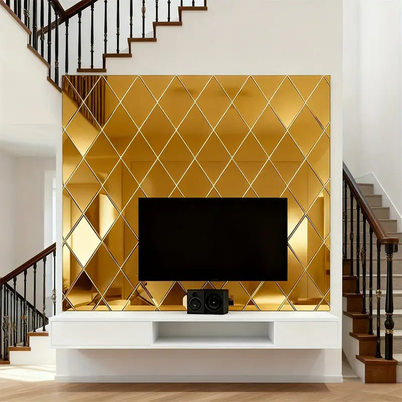 3D Ploygon Acrylic Mirror Wall Sticker