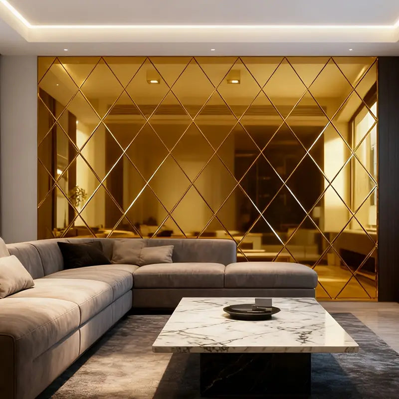 3D Ploygon Acrylic Mirror Wall Sticker