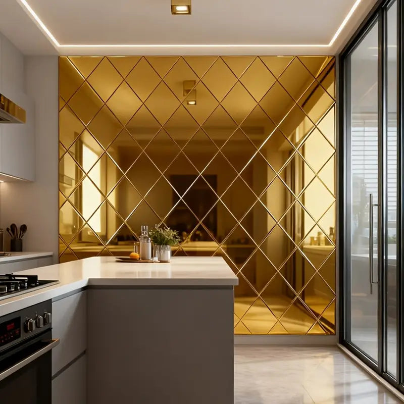 3D Ploygon Acrylic Mirror Wall Sticker